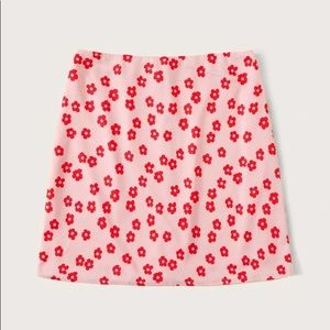 Pink floral skirt